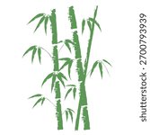 Sumi-e bamboo material vector illustration