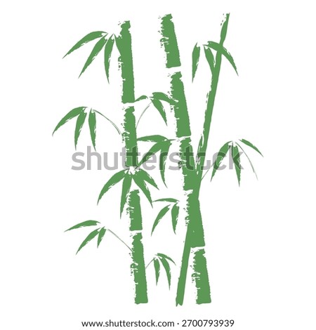 Sumi-e bamboo material vector illustration