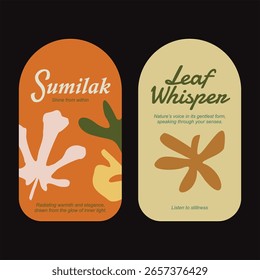 Sumilak and Leaf Whisper Elegante botanische Etiketten