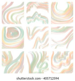 Suminagashi cards. Vector marbled set of invitation cards. Marbled pastel wallpaper. Suminagashi wedding cards. 