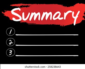 Summary Blank List, vector concept background