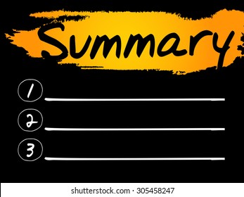 Summary Blank List, vector concept background