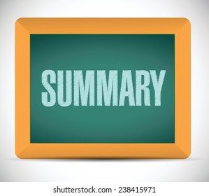 summary board sign illustration design over a white background
