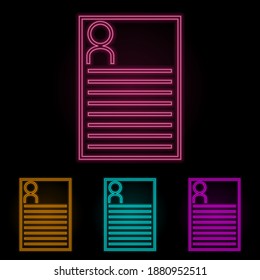 summary color neon set. Simple thin line, outline vector of web icons for ui and ux, website or mobile application