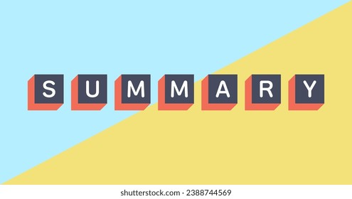 SUMMARY, eye-catching image, background, cube, yellow