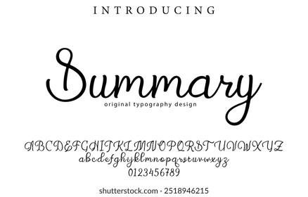 Fonte de resumo Pincel elegante pintado com letras maiúsculas vetoriais, alfabeto, fonte