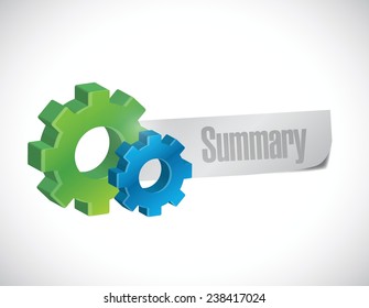 summary gear sign illustration design over a white background