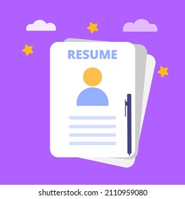 Summary. Human resource management and hiring concept. Job interviews, recruitment agencies. Vector Illustrations.