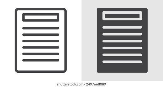 Summary icon Black line art vector logo set