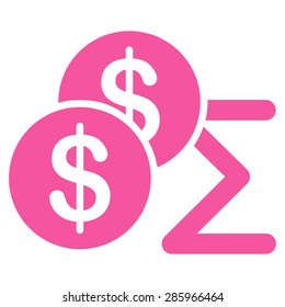 Summary icon from Business Bicolor Set. This flat vector symbol uses pink color, rounded angles, and isolated on a white background.