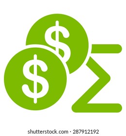 Summary icon from Business Bicolor Set. This flat vector symbol uses eco green color, rounded angles, and isolated on a white background.
