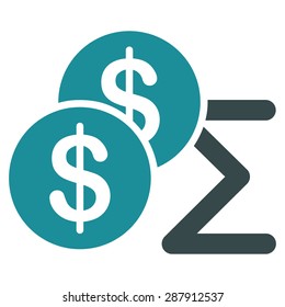 Summary icon from Business Bicolor Set. This flat vector symbol uses soft blue colors, rounded angles, and isolated on a white background.
