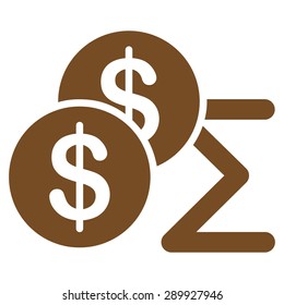 Summary icon from Business Bicolor Set. This flat vector symbol uses brown color, rounded angles, and isolated on a white background.