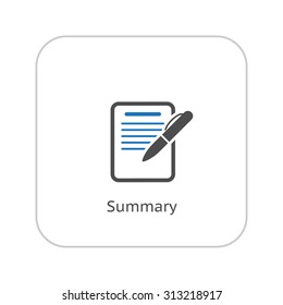 Summary Icon. Business Concept. Flat Design.