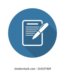 Ícone Resumo. Conceito de Negócios. Design plano. Ilustração isolada. Longa Sombra.