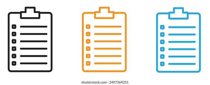 Summary icon Flat vector set outline