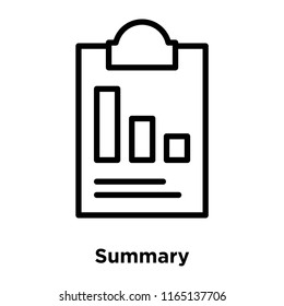 Summary icon vector isolated on white background, Summary transparent sign , office symbols