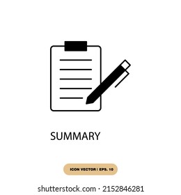 Summary Icons Symbol Vector Elements Infographic Stock Vector (Royalty ...