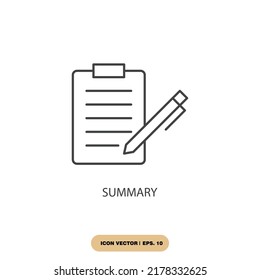 summary icons  symbol vector elements for infographic web