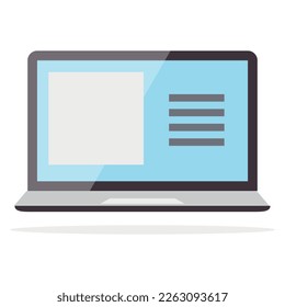 Summary laptop icon. Flat illustration of summary laptop vector icon isolated on white background