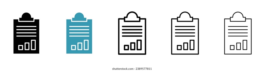 Summary line icon set. Brief symbol. Business survey icon for UI designs.