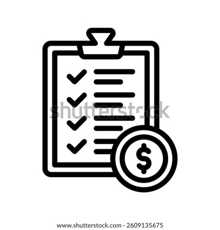 Summary Line Vector Illustration On White Background.
