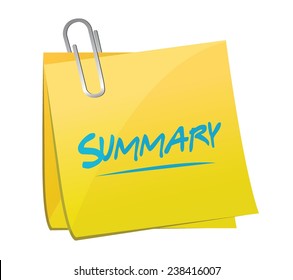 summary memo post illustration design over a white background