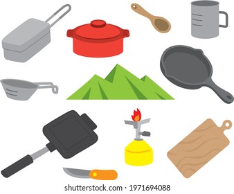 Summary of outdoor equipment and cooking utensils (cookers, etc.)