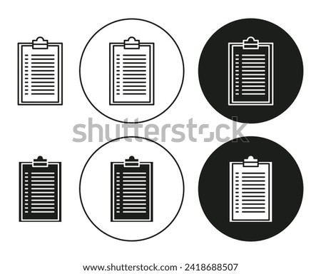 Summary outlined icon contour line vector. Summary flat and simple set design