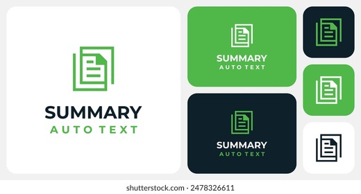 Summary paper stack shape vector logo design with modern, simple, clean and abstract style.