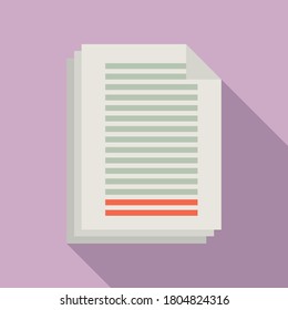 Icono de los papeles de resumen. Icono vectorial de ilustración plana de papel de resumen para diseño web