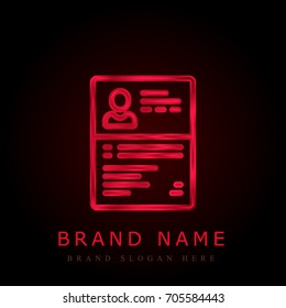 Summary red chromium metallic logo