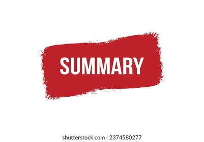 Summary red ribbon label banner. Open available now sign or Summary tag.