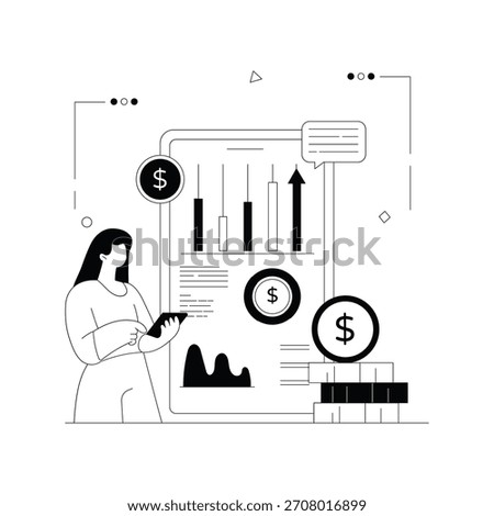 Summary Report  Vector Outline Illustration EPS 10 File	