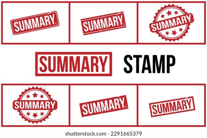 Summary Rubber Stamp Set Vector