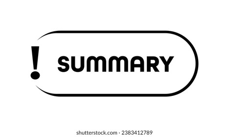 summary sign on white background