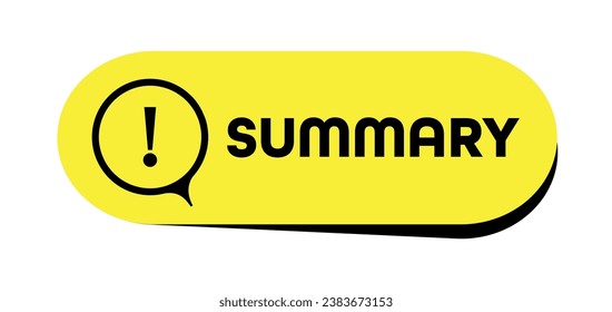 summary sign on white background