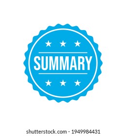 Summary Text Badge Icon Design Vector