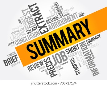 Summary word cloud collage, business concept background