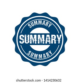 summary word round rubber stamp