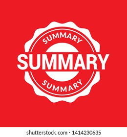 summary word round rubber stamp