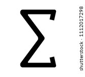 Summation glyph icon. Sum or total math symbol.Silhouette symbol. Negative space. Vector isolated illustration