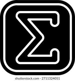 Summation Line vector Icon Design