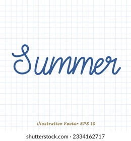 Summe handwriting on checkered paper,Flat Modern design ,Vector illustration EPS 10