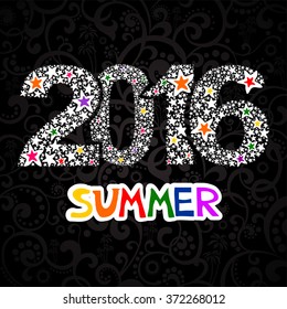 Summer 2016 background. Background with stars and place for your text. vector illustration 