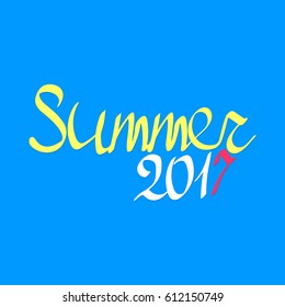 Summer 2017, calligraphy lettering, word design template, vector illustration