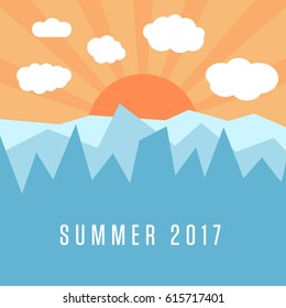 Summer 2017 illustration Flat style 1