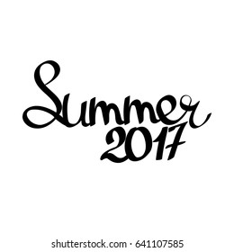 Summer 2017, isolated calligraphy lettering, word design template, vector illustration