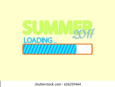 Summer 2017, progress loading bar, poster design template, vector illustration