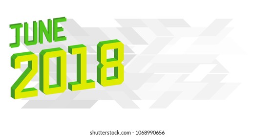 Summer 2018 banner template. isometric colorful font on abstract gray background